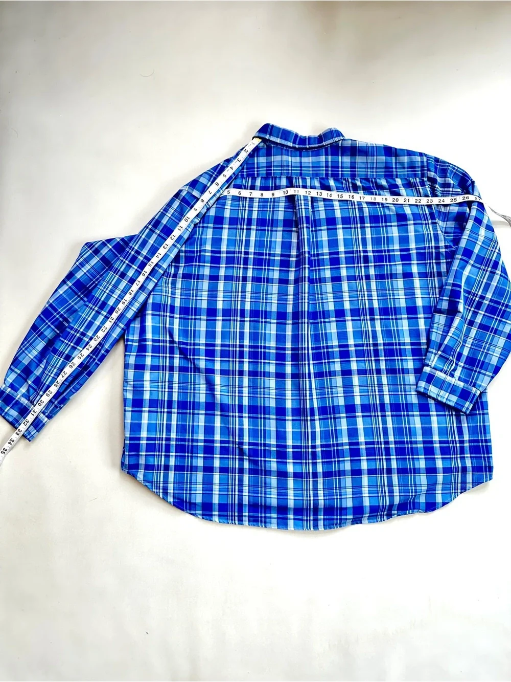 POLO RALPH LAUREN PERFORMANCE BLUE PLAID FLESH PONY BUTTON DOWN SHIRT Sz3XB